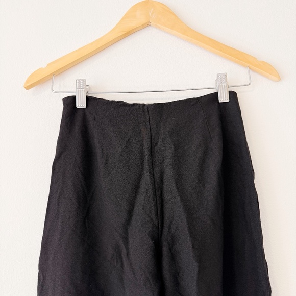 reformation black silky button up shirt capris pant matching set - Picture 4 of 6